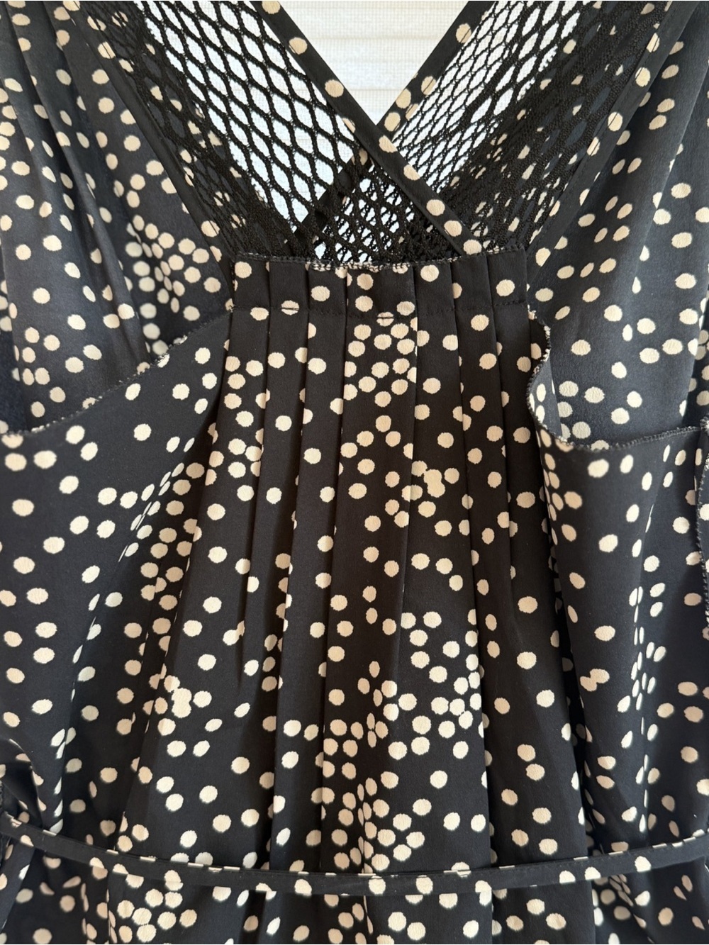 AX Armani Exchange Polka Dot Wrap Tank Blouse Small - Picture 5 of 9